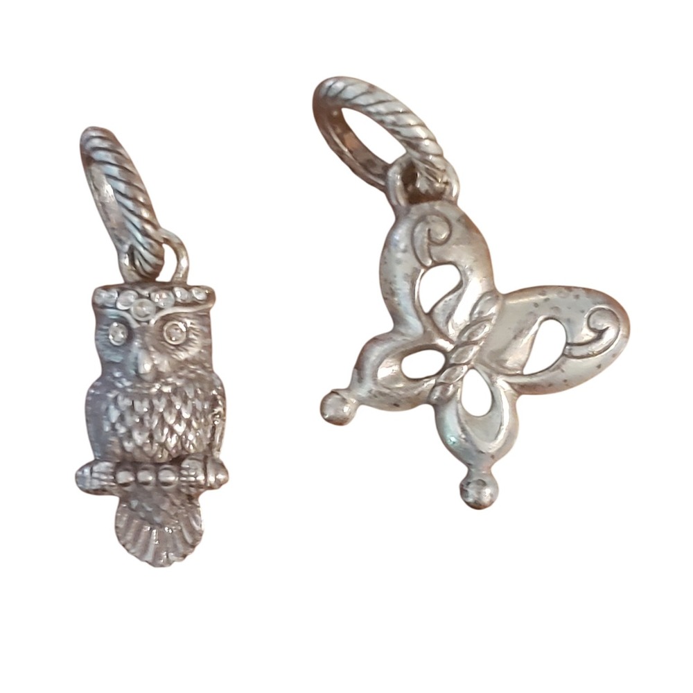 Charm Lot Owl Butterfly Silver Tone Pendant Necklace Jewelry‎ Findings